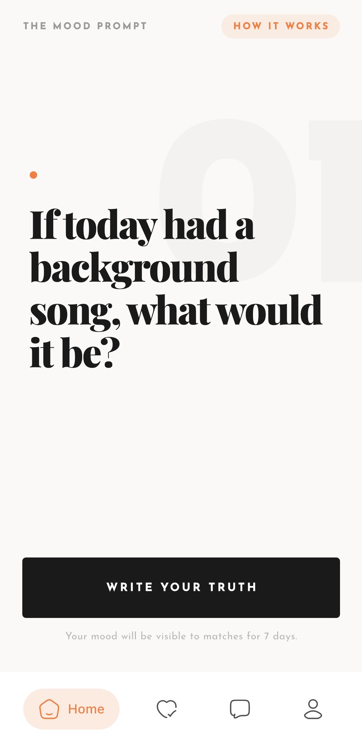 Minimal onboarding screen